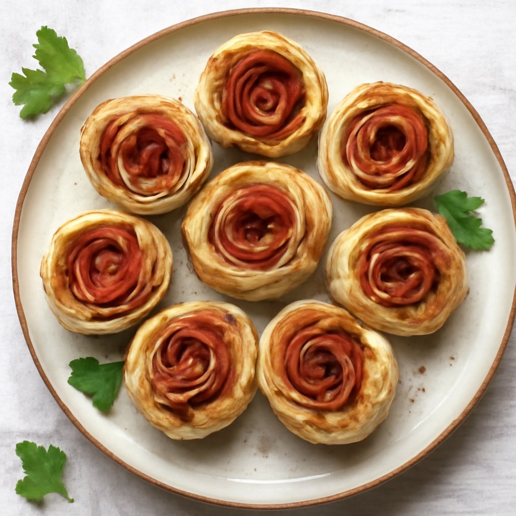 Rose di salamino con sfoglia aromatizzata