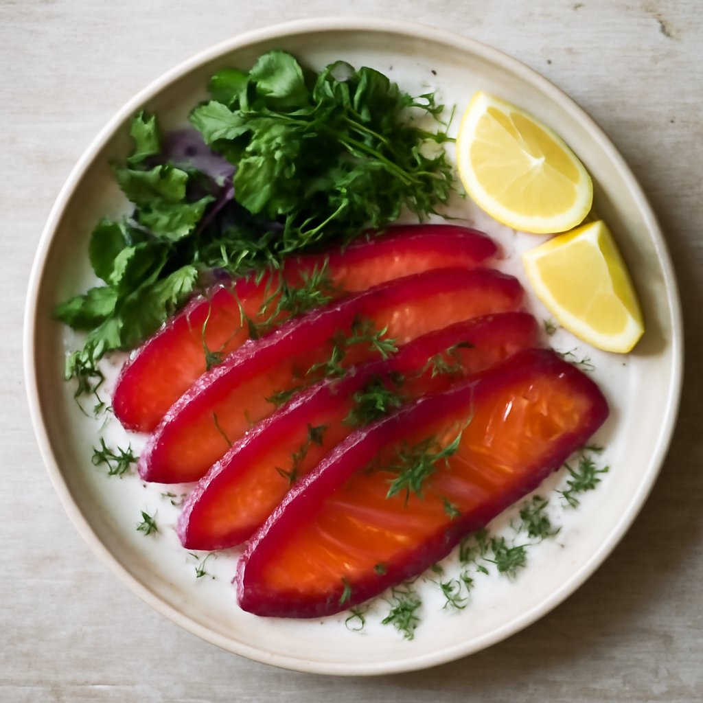 Salmone marinato alla barbabietola rossa