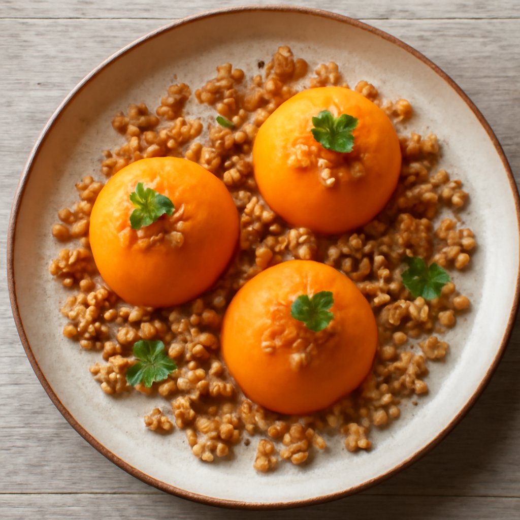 Semisfere di carote con crumble di noci