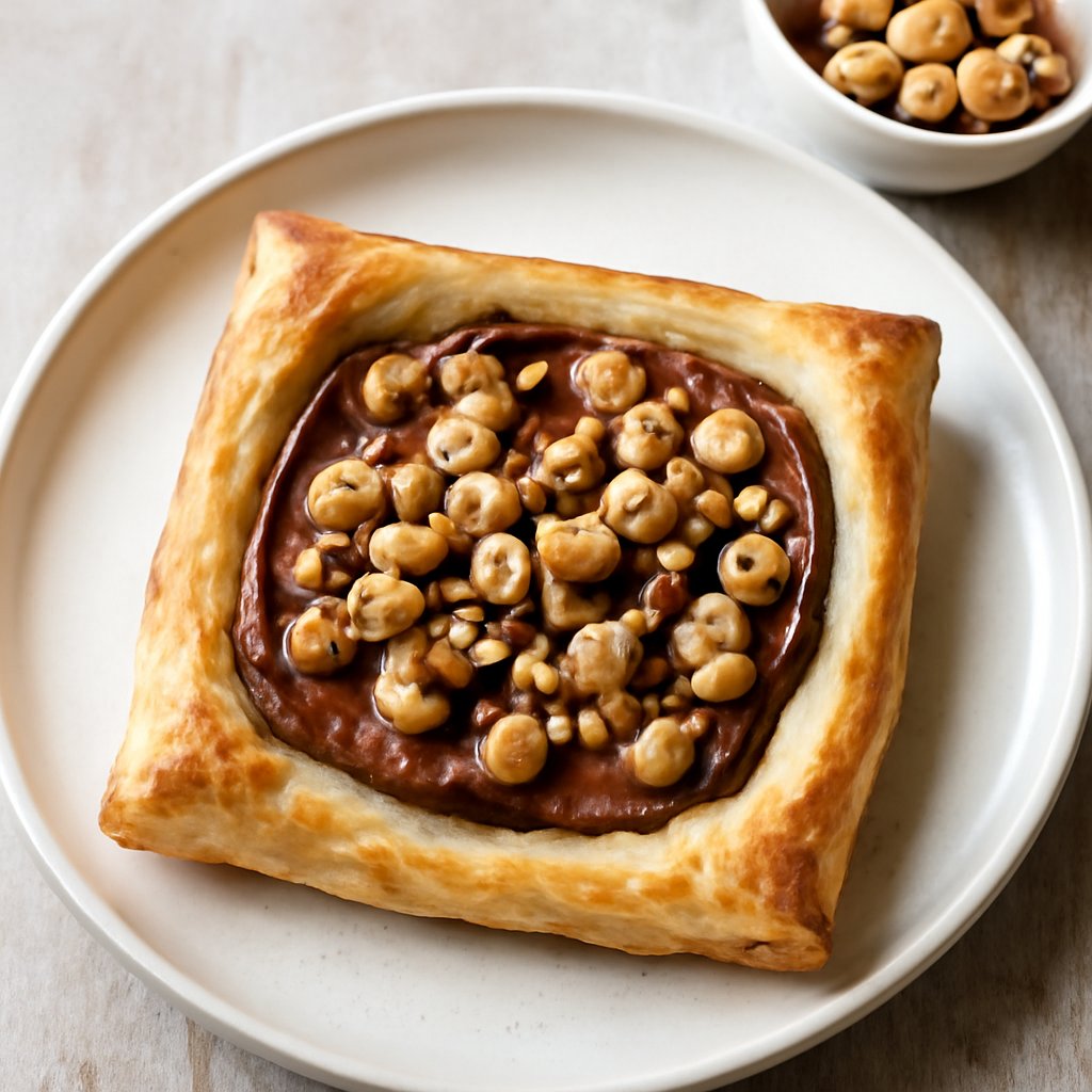 Sfoglia alla crema gianduia e nocciole tostate