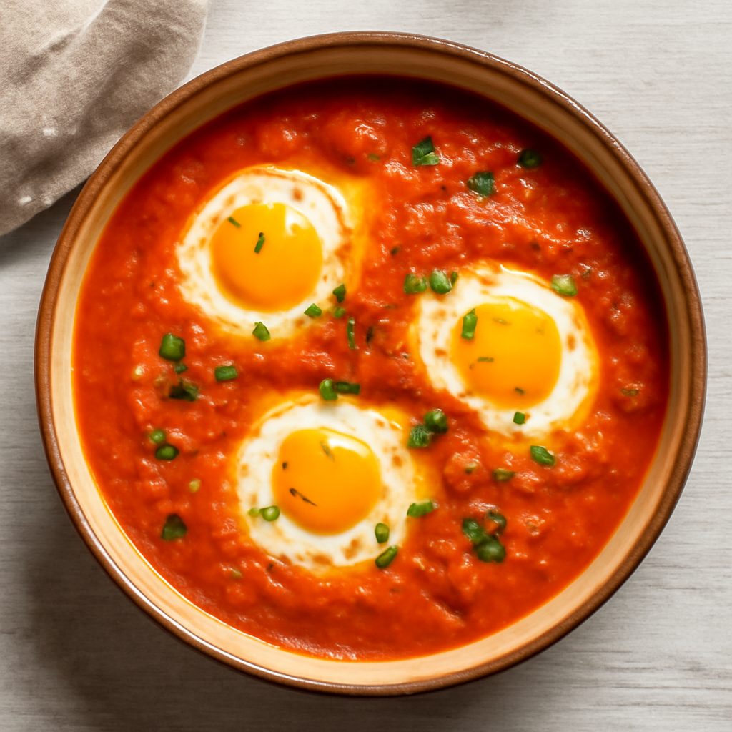 Shakshuka (Crema di pomodori e peperoni con uova)