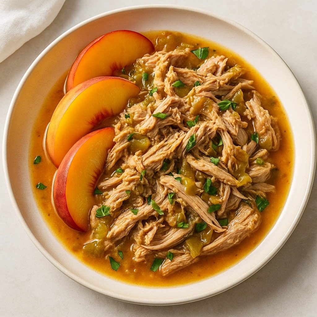 Slow-Cooker Peach and Green Chile Pork