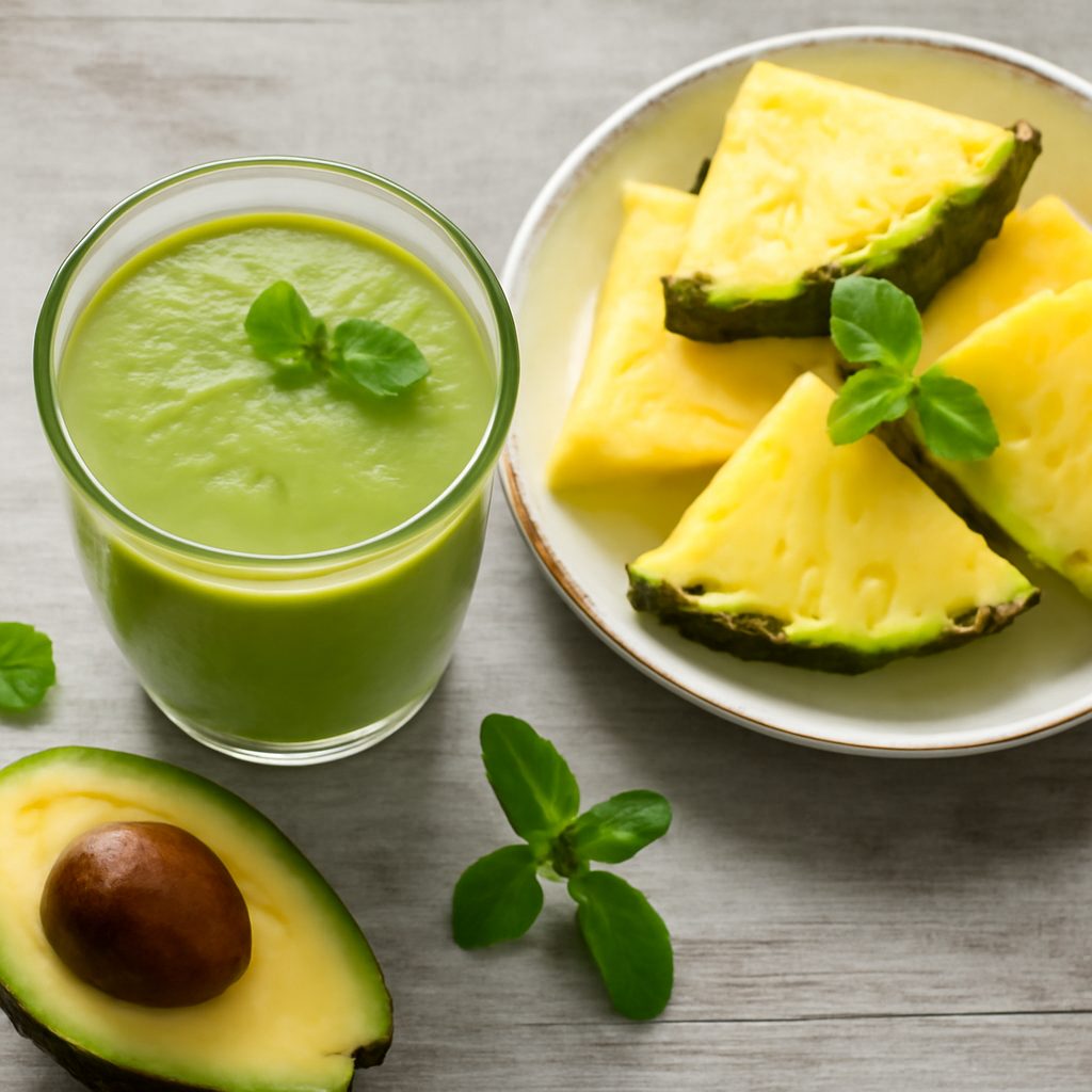 Smoothie avocado ed ananas