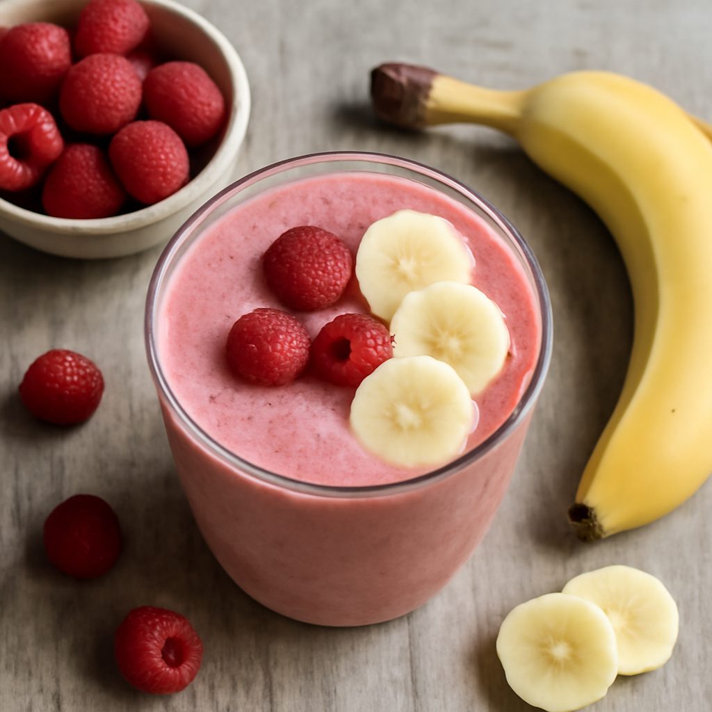 Smoothie banane e lamponi
