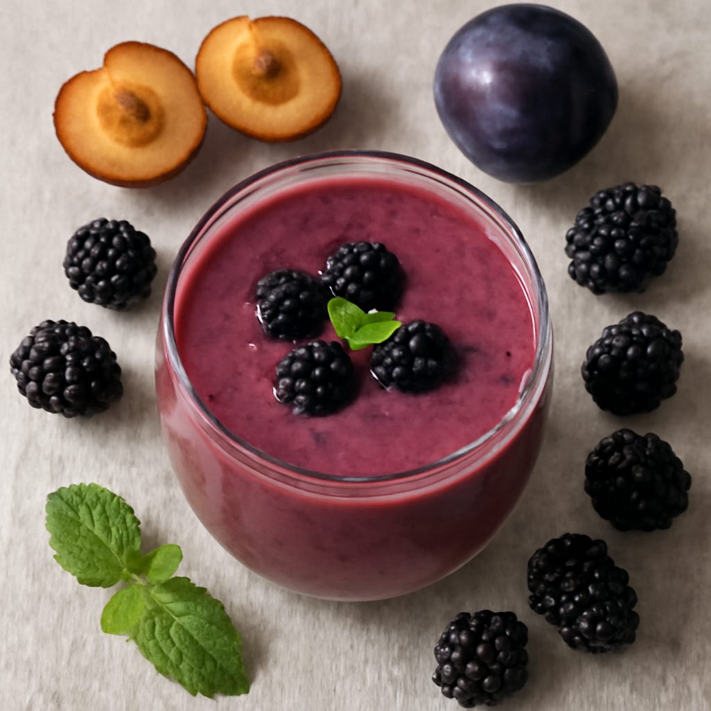 Smoothie di prugne e more