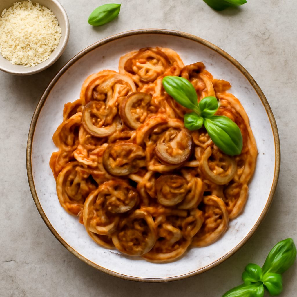 Spaghetti al pomodoro e funghi