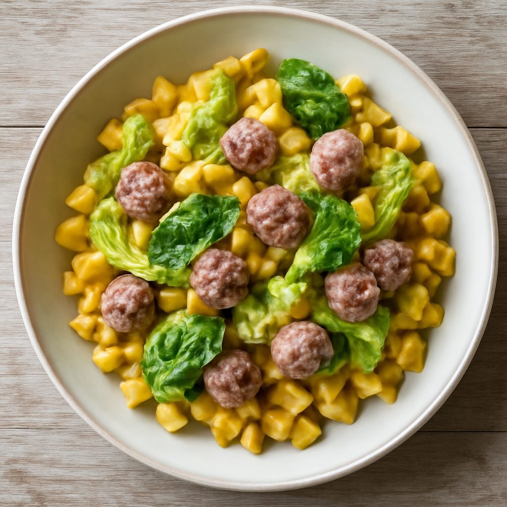 Spatzle alla curcuma con verza e salsiccia