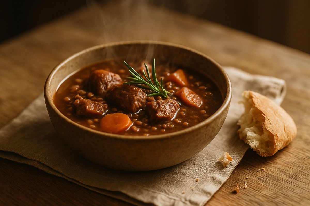 Spezzatino di Lenticchie e Manzo