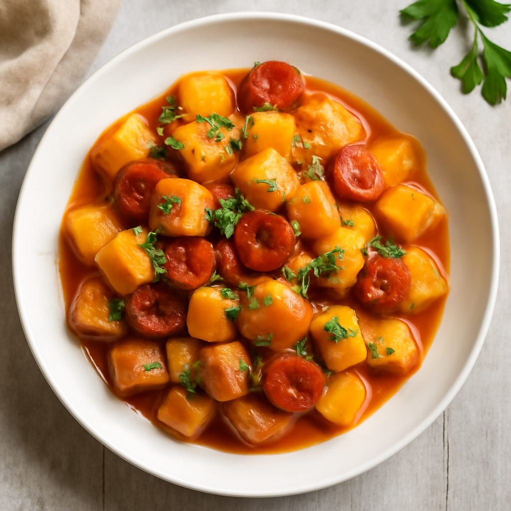 Spezzatino di pollo con chorizo e patate