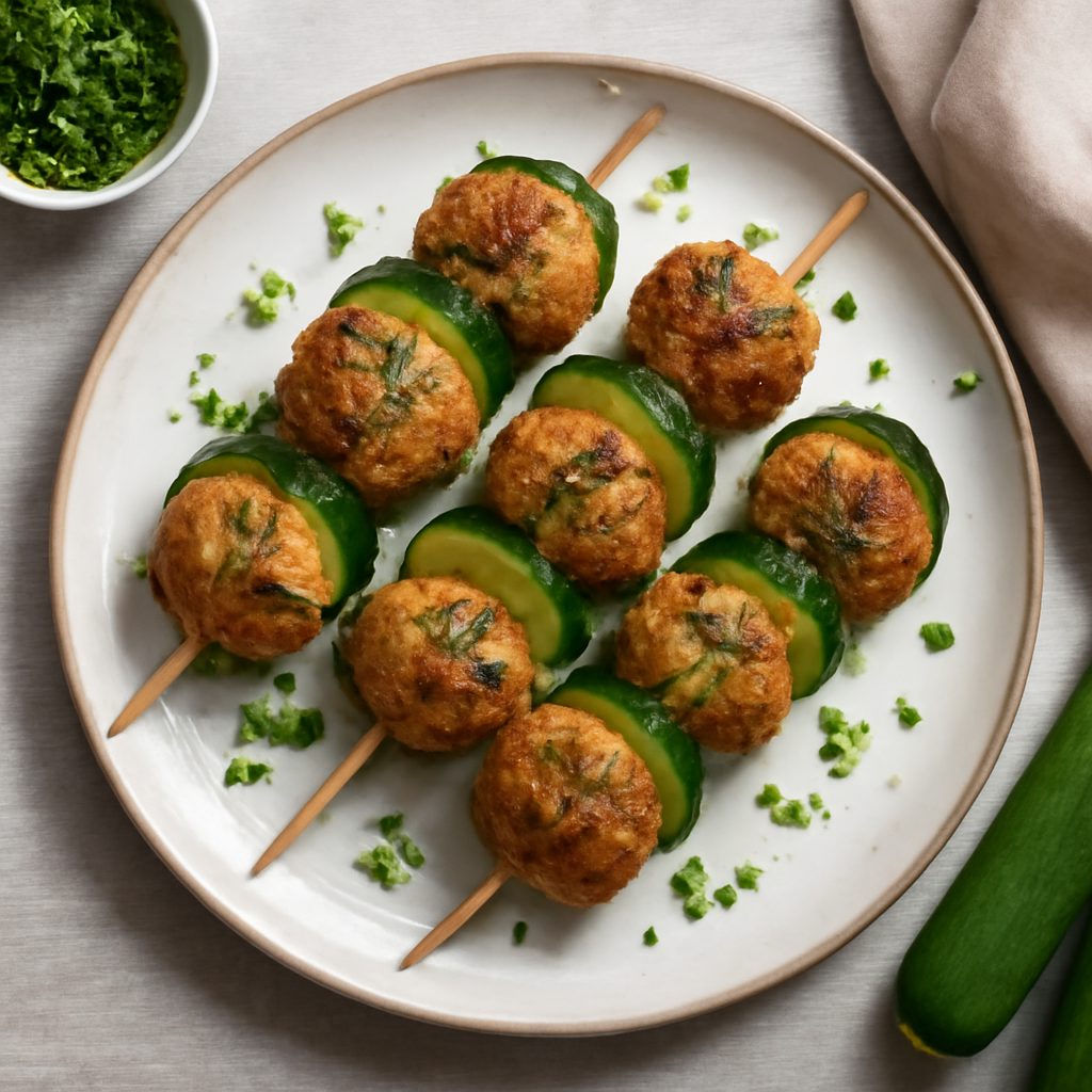 Spiedini di polpette alle zucchine