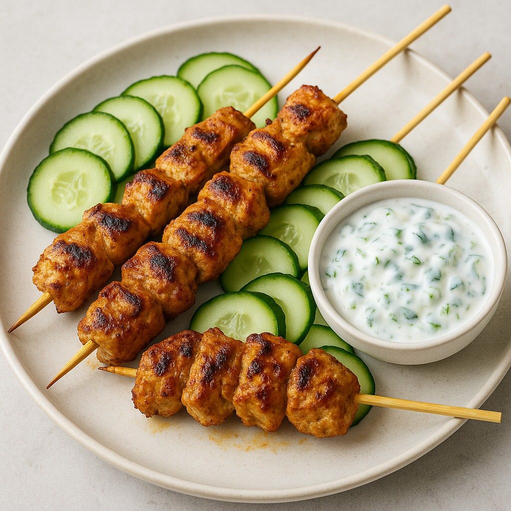Spiedini shawarma di tacchino con salsa allo yogurt