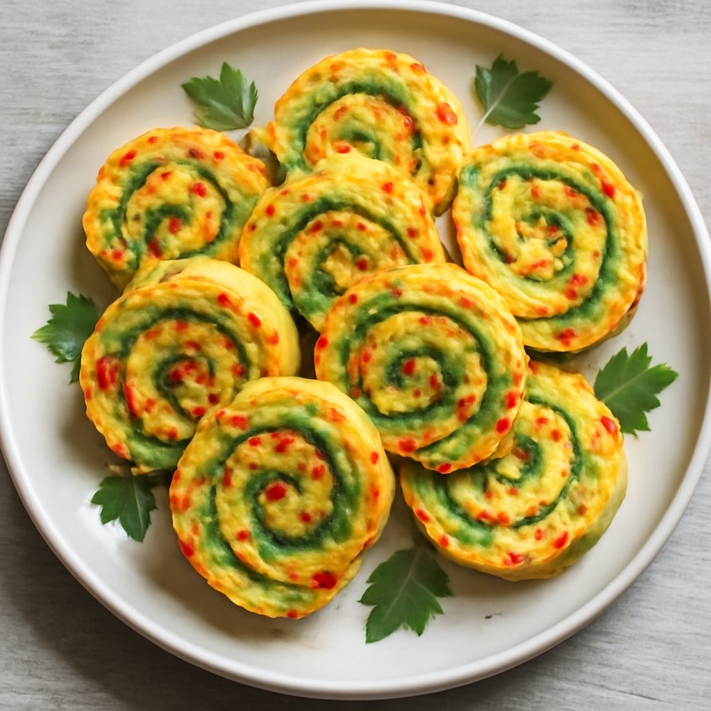 Spirali di frittata arlecchino