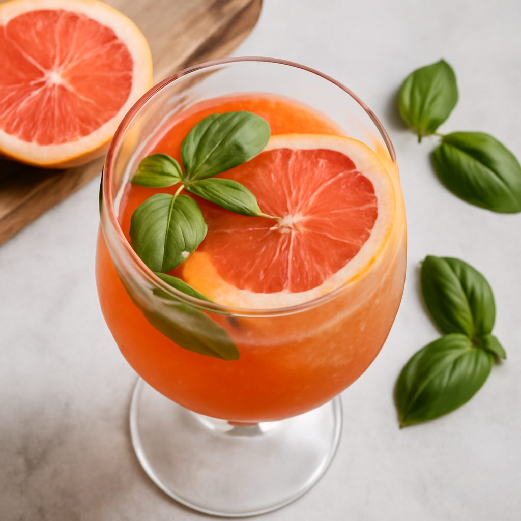 Spritz analcolico basilico e pompelmo