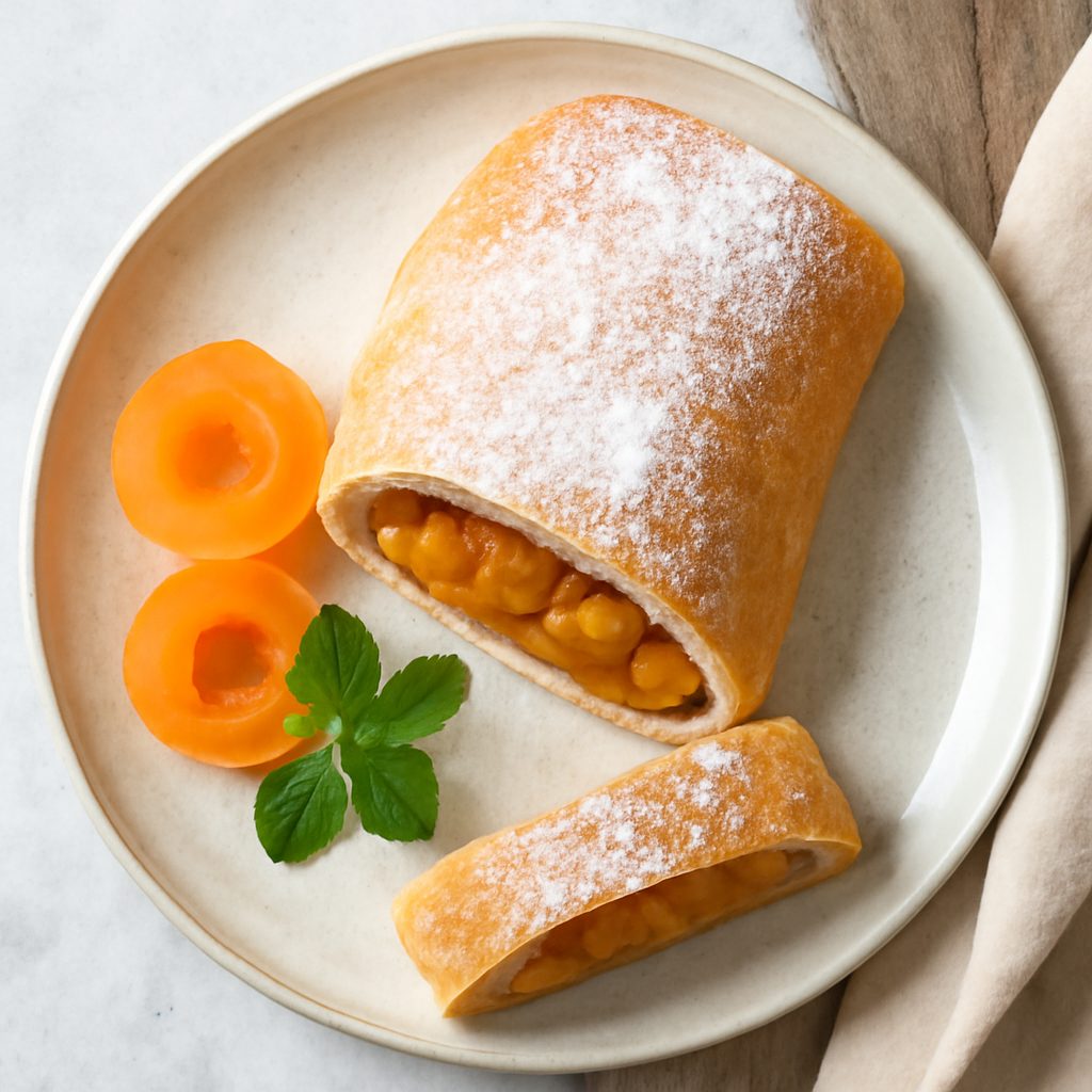 Strudel di albicocche con pasta al moscato