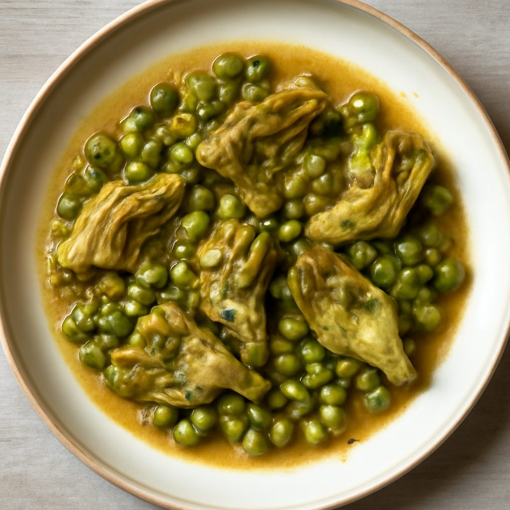 Stufato di piselli e carciofi