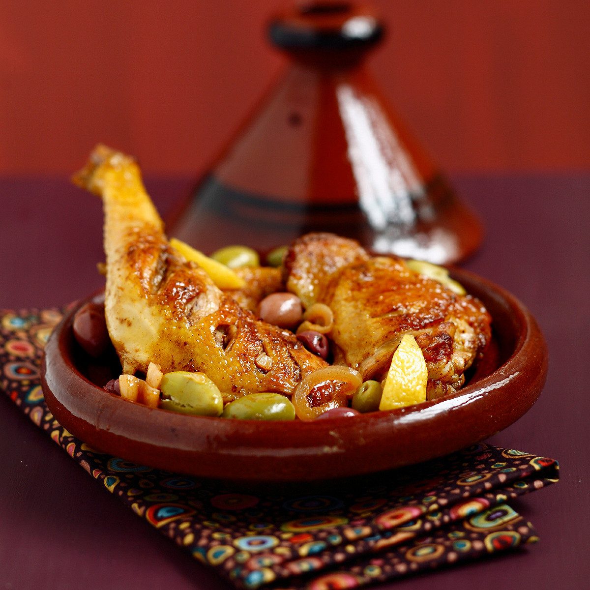 Tajine di pollo alle olive e limone confit (versione magra)