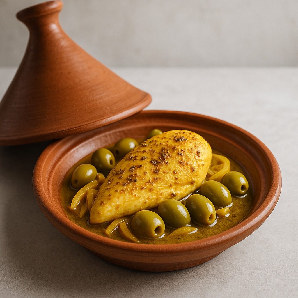 Tajine di pollo alle olive e limone