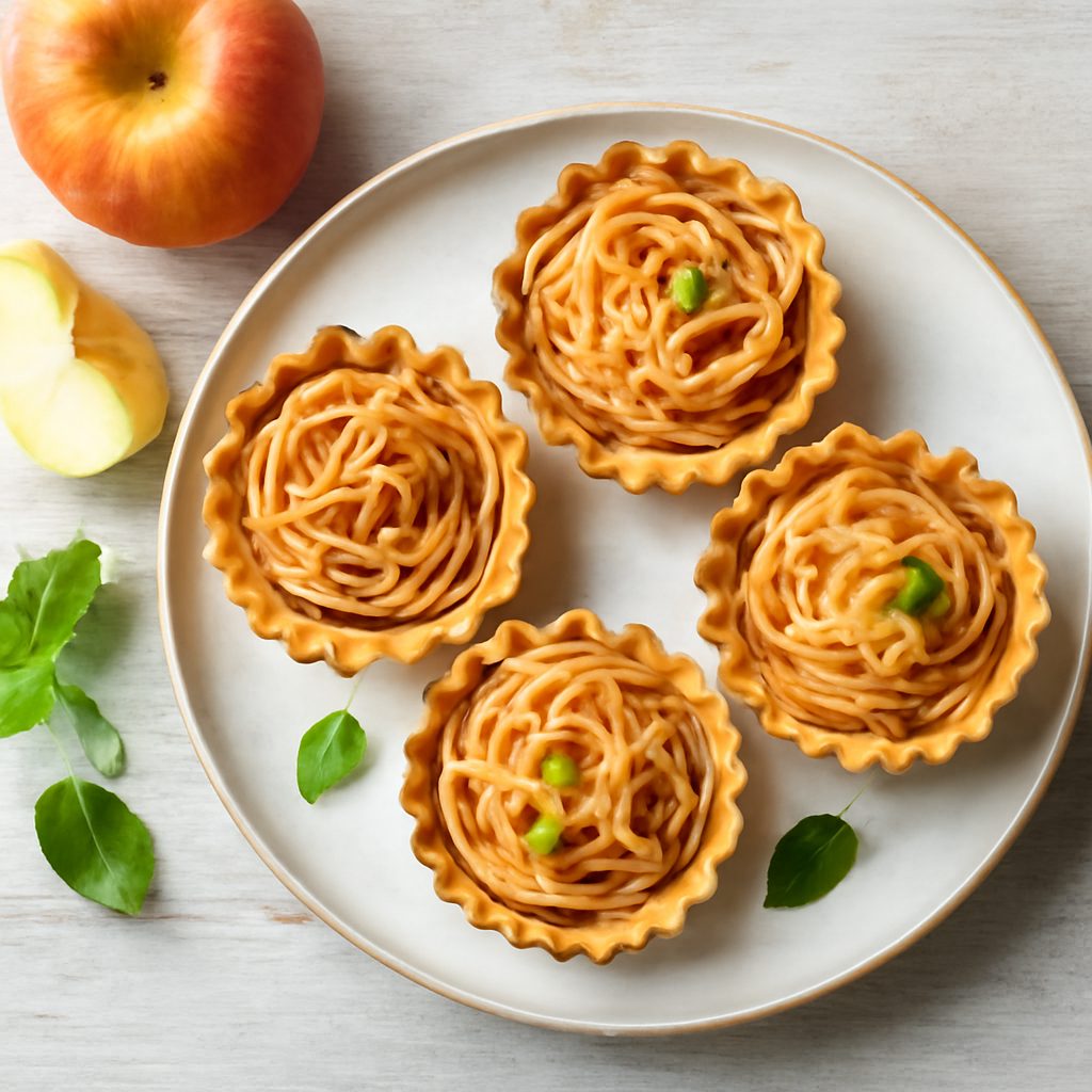 Tartellette con spaghettini di mele