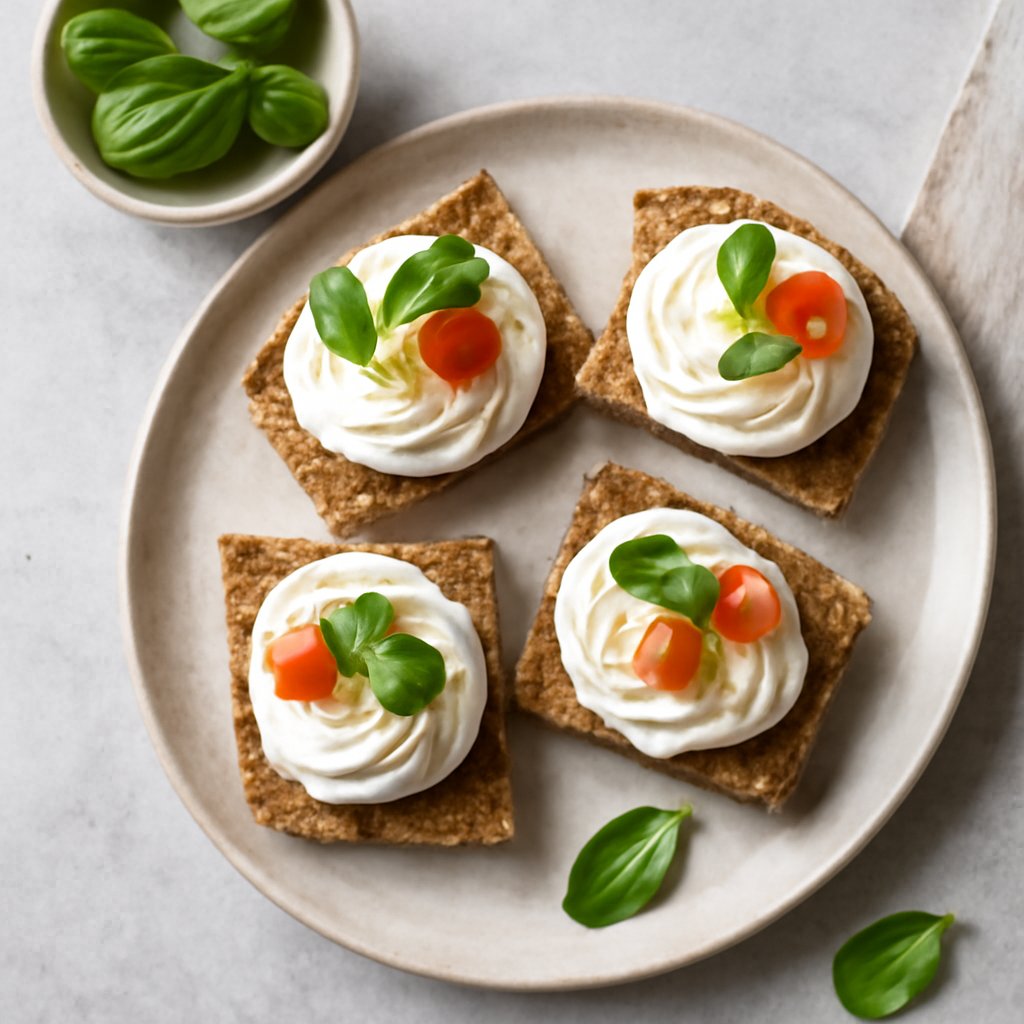 Tartine di pane ai cereali con mousse di caprino
