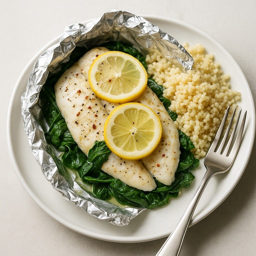 Tilapia Florentine Foil Packets