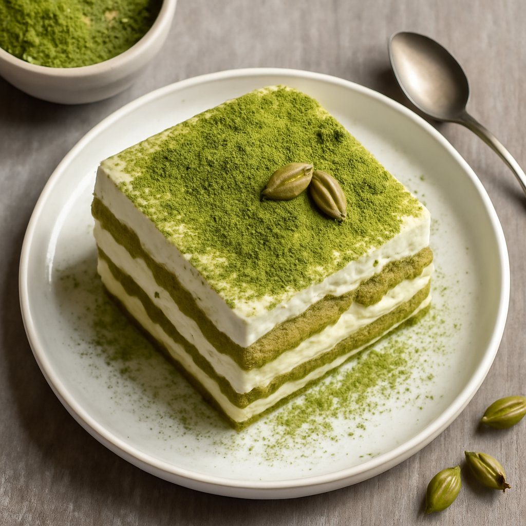 Tiramisù al tè verde e cardamomo