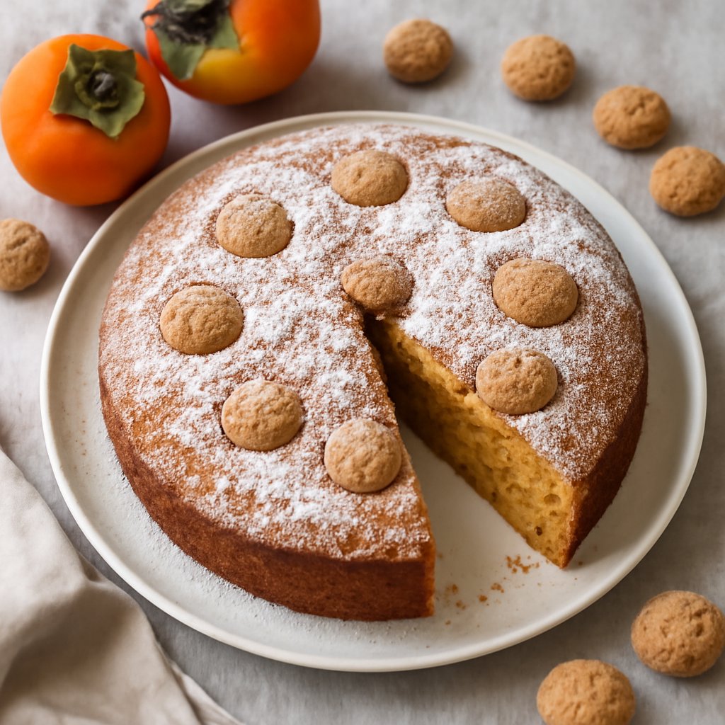Torta ai cachi e amaretti