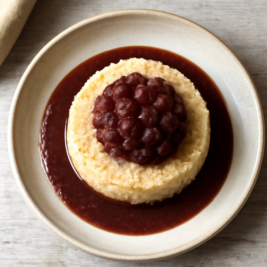 Torta di riso con salsa dolce di fagioli azuki
