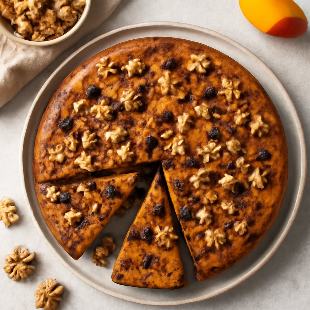 Torta di zucca con noci e cioccolato (senza glutine)