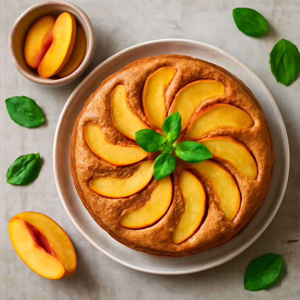 Torta pesche, cannella e menta