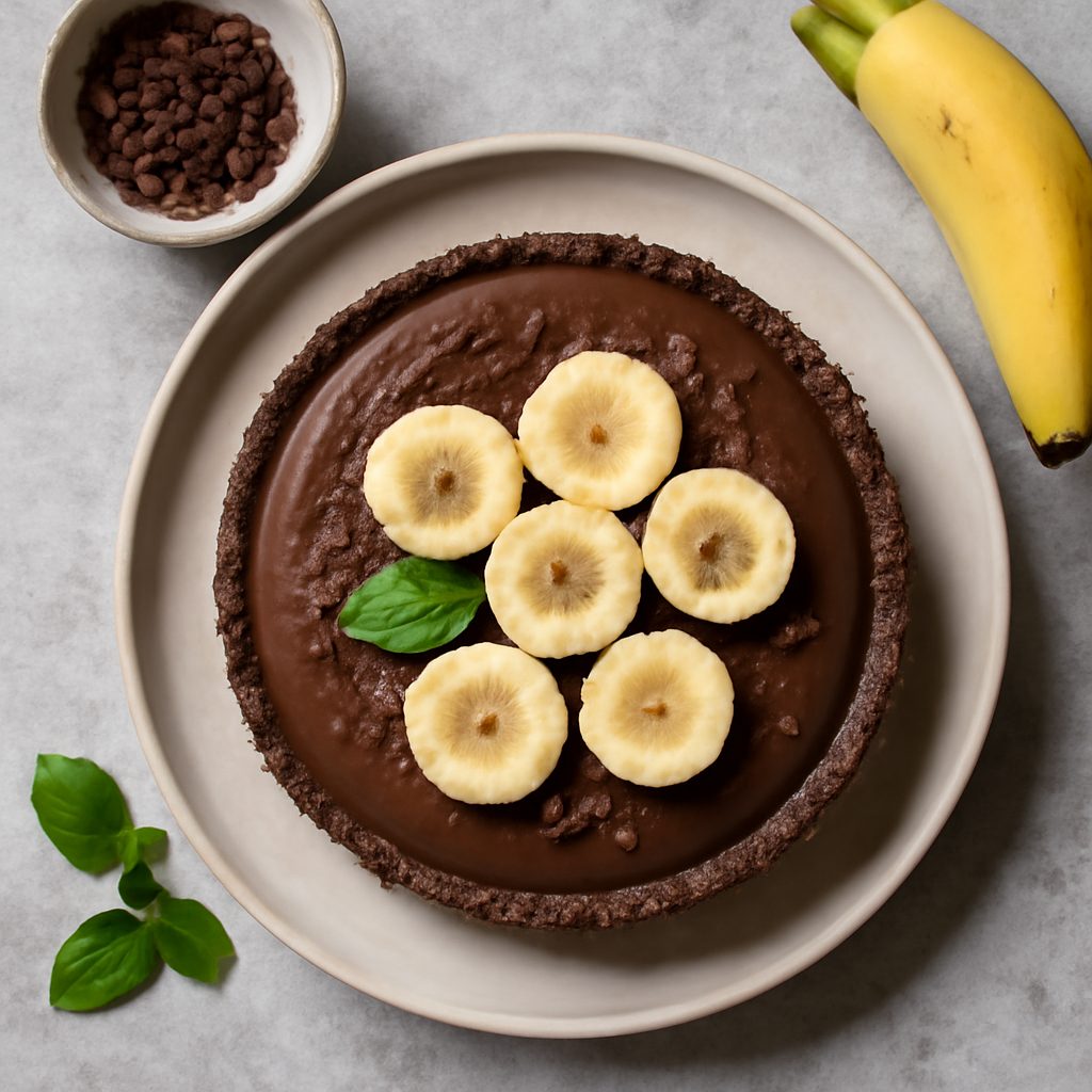 Torta raw al cioccolato e banana