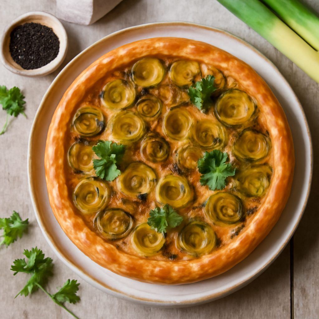 Torta salata ai porri e cumino nero