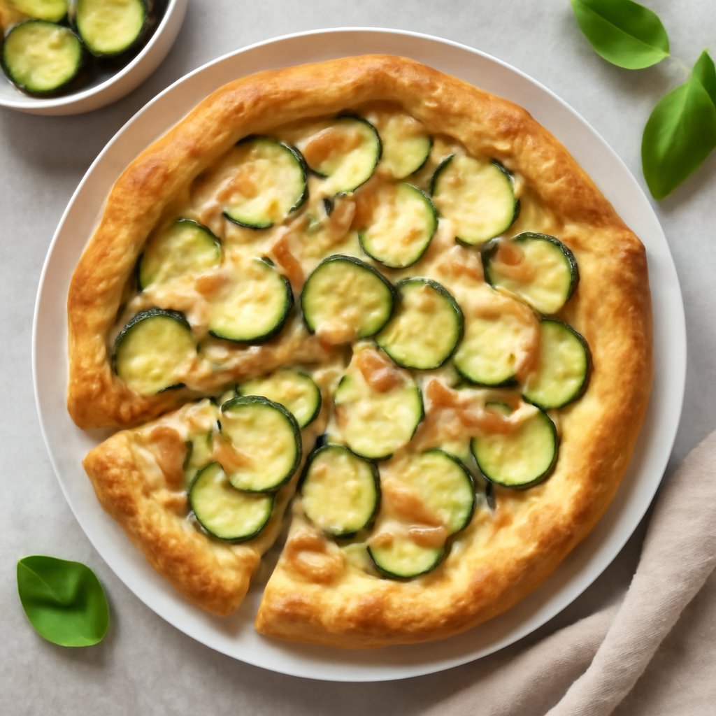Torta salata con zucchine, cotto e crescenza