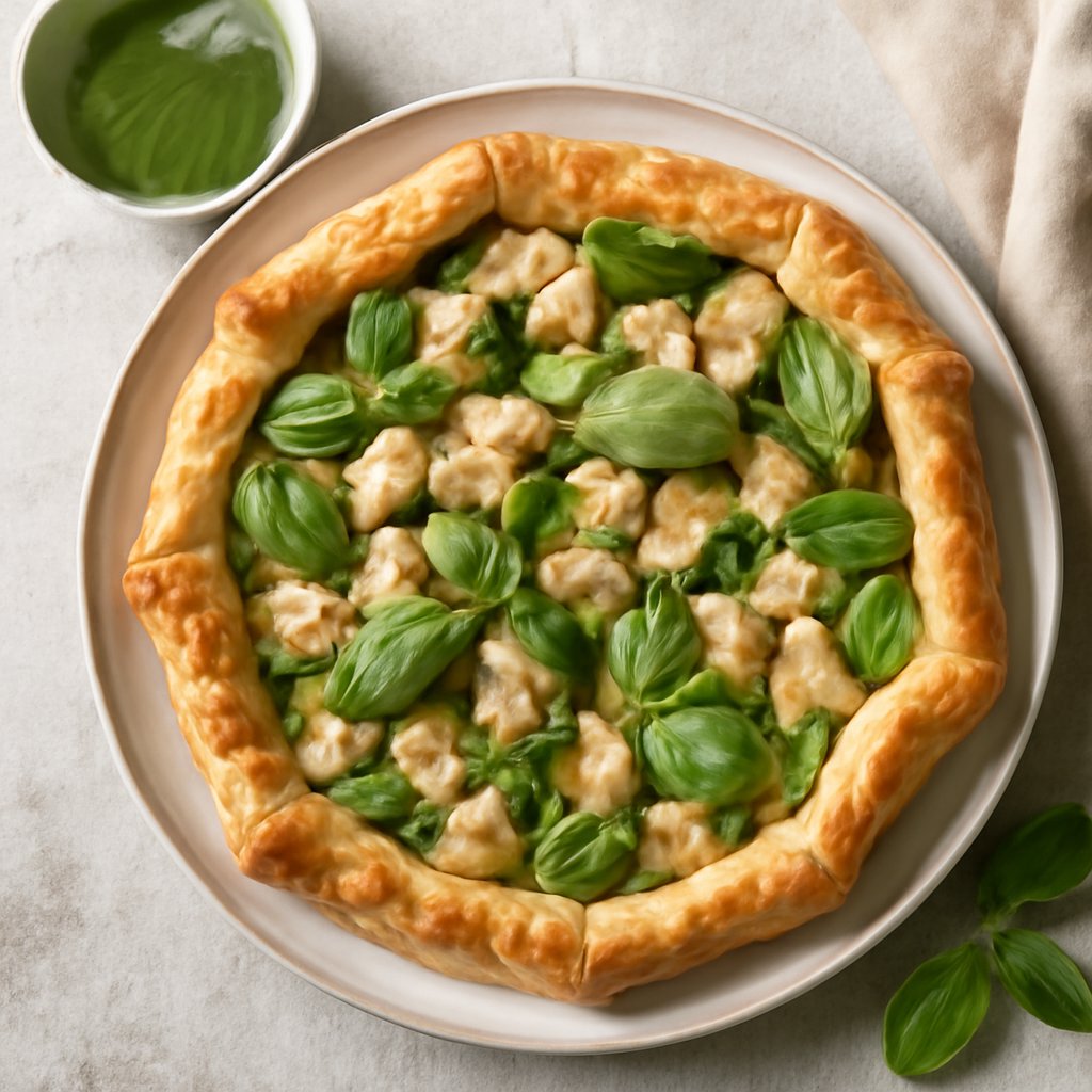 Torta salata di pollo al basilico