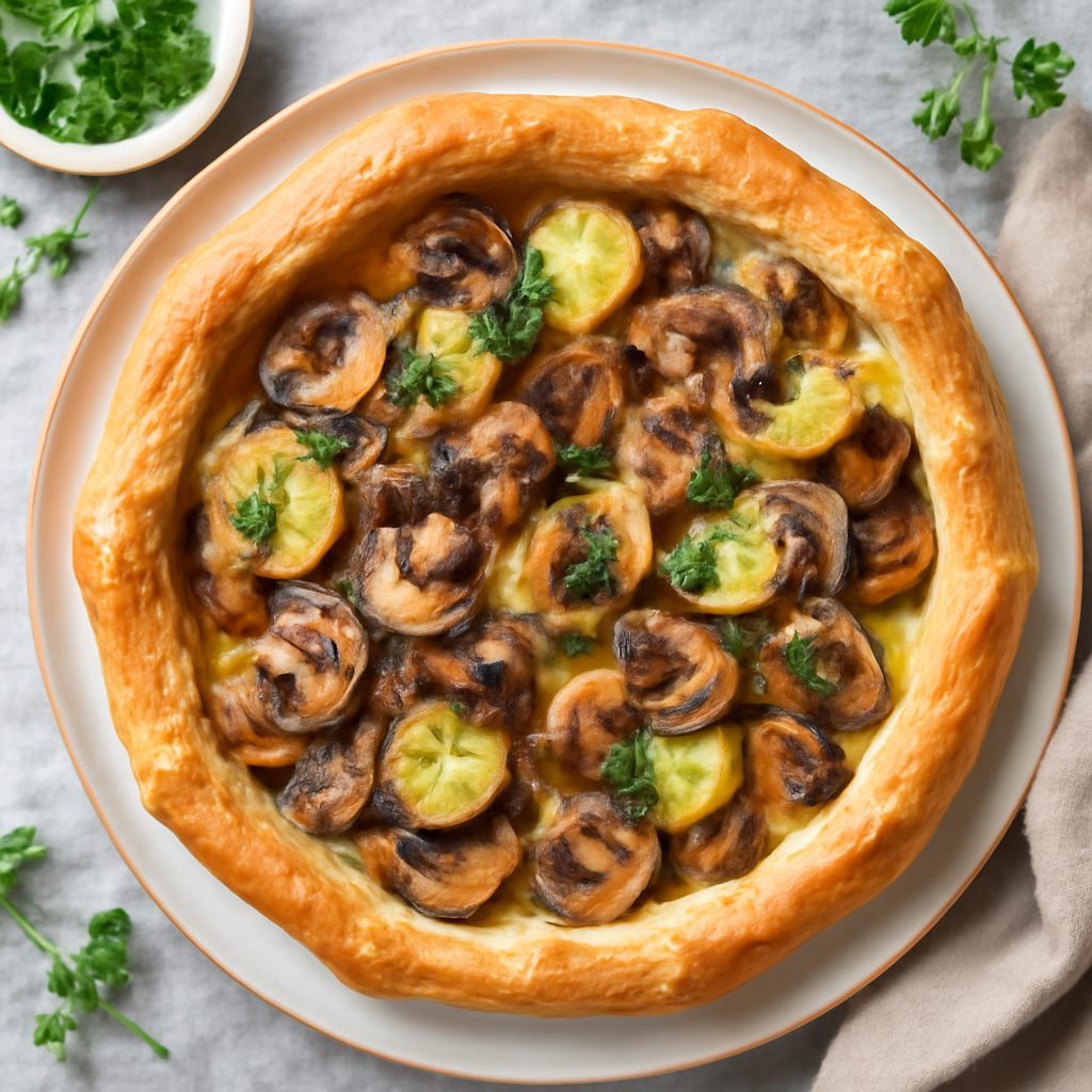 Torta salata funghi e patate