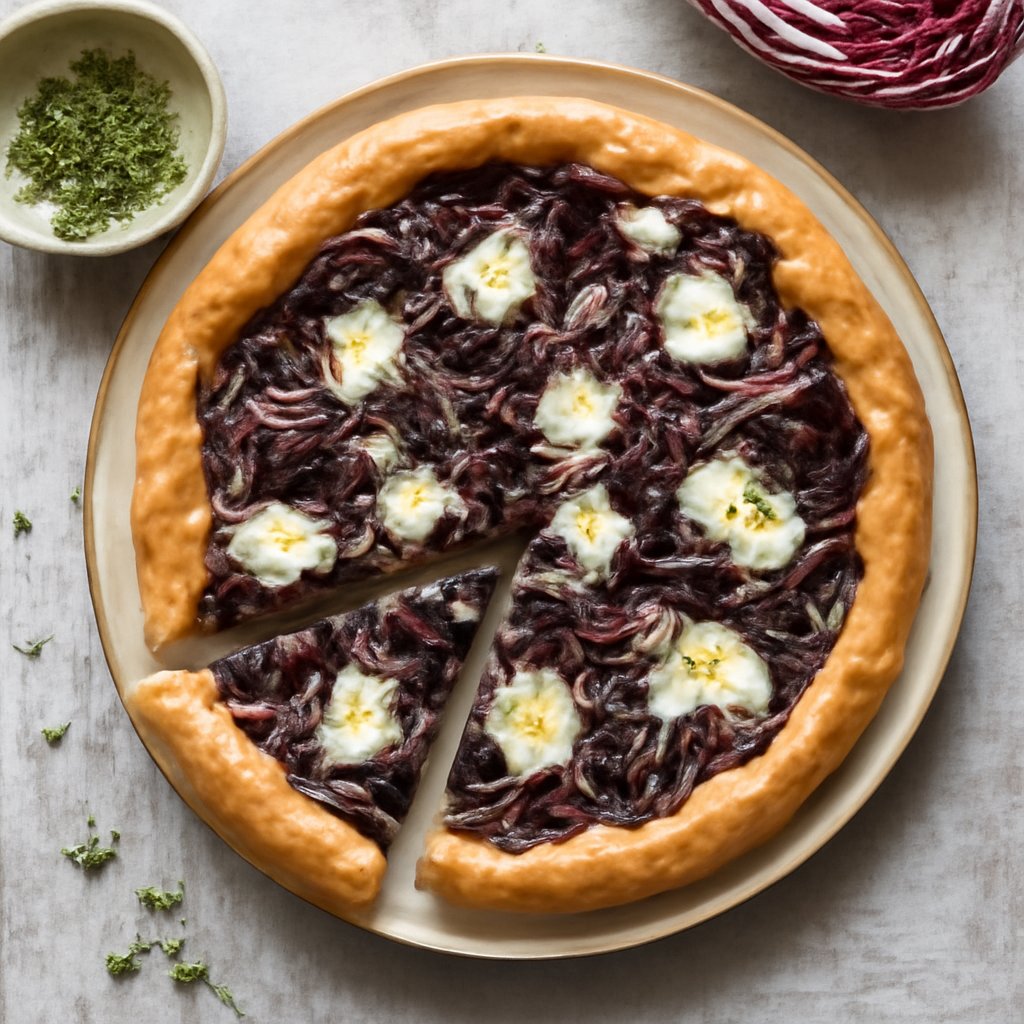 Torta salata radicchio e robiola
