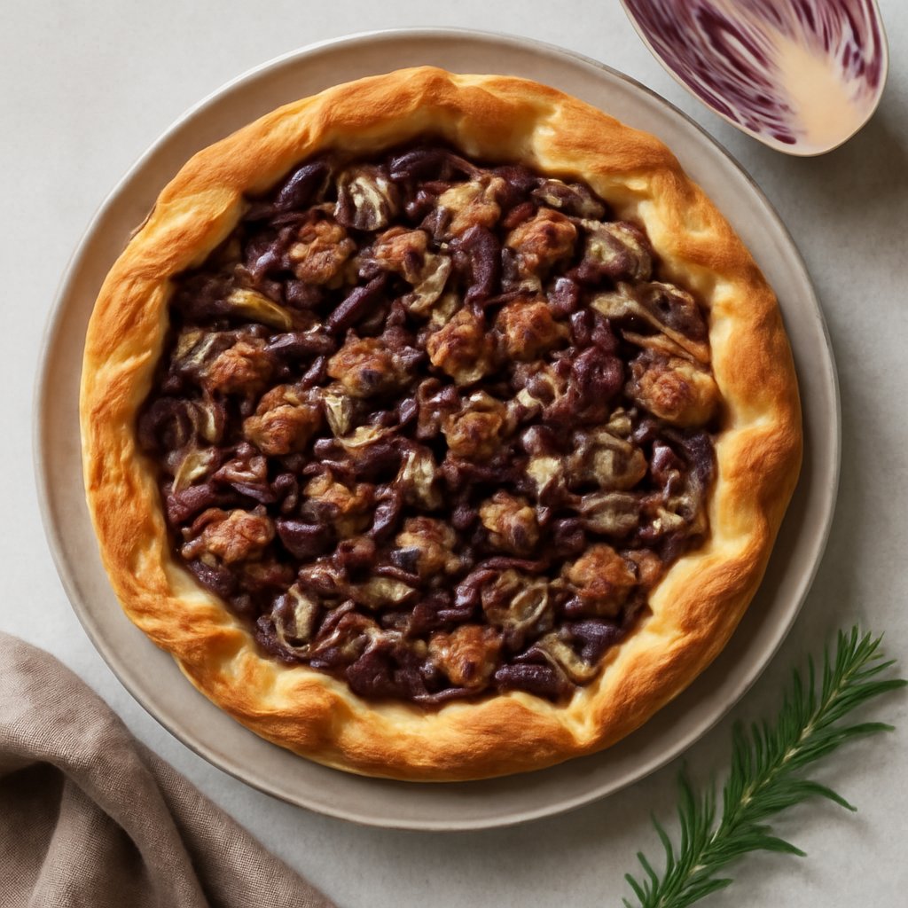 Torta salata radicchio e salsiccia