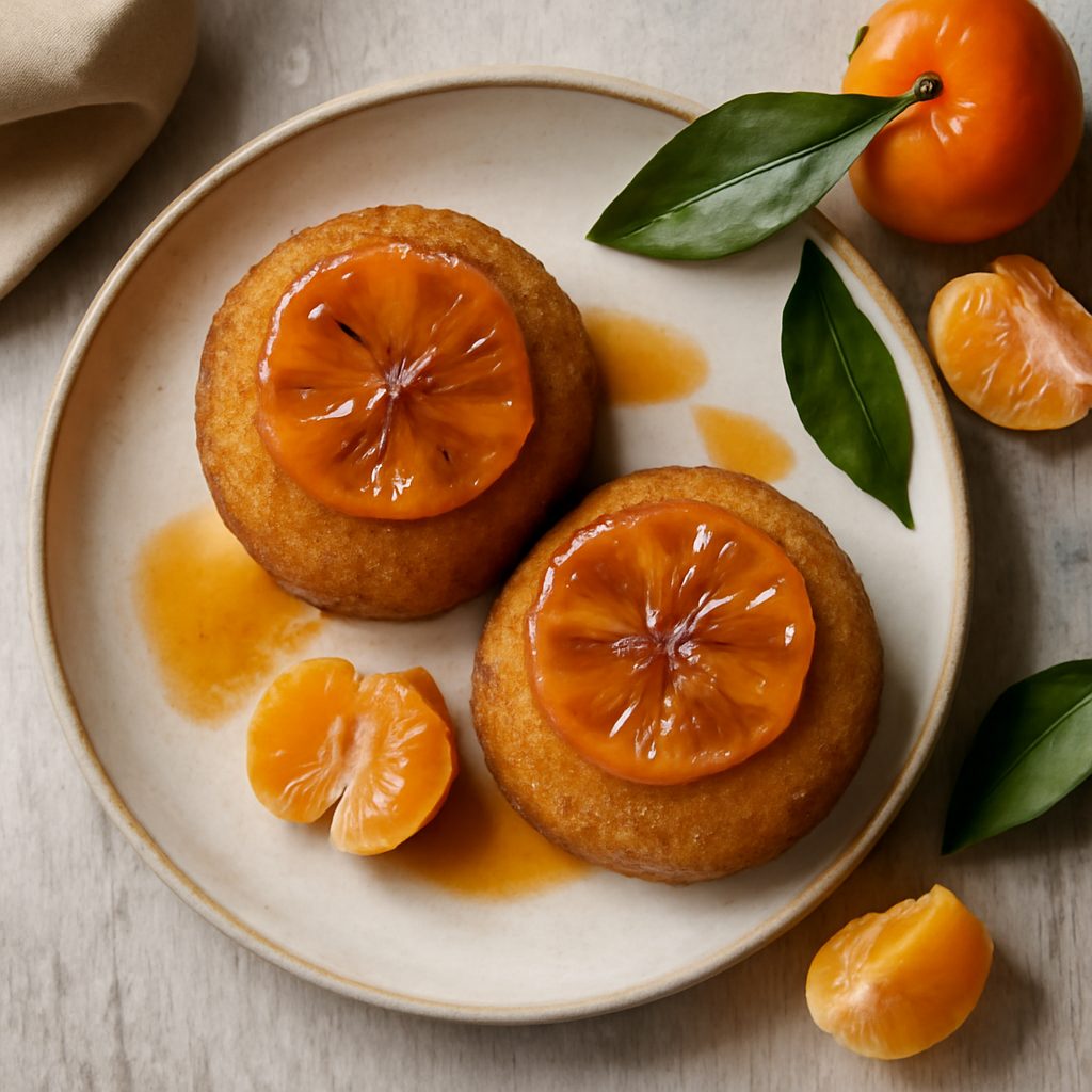 Tortini allo zenzero e miele con mandarino caramellato