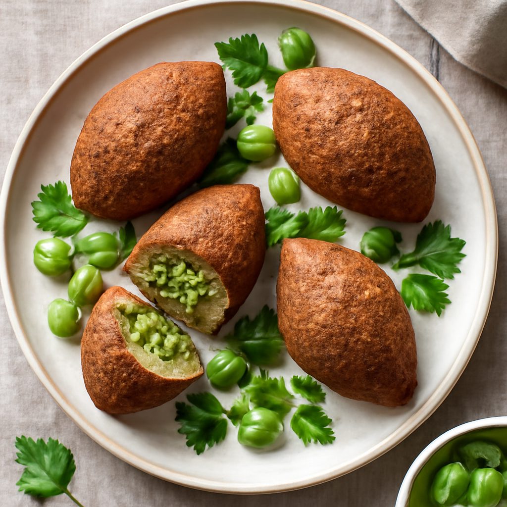 Tortini di fave vegetariani ripieni (kibbeh)