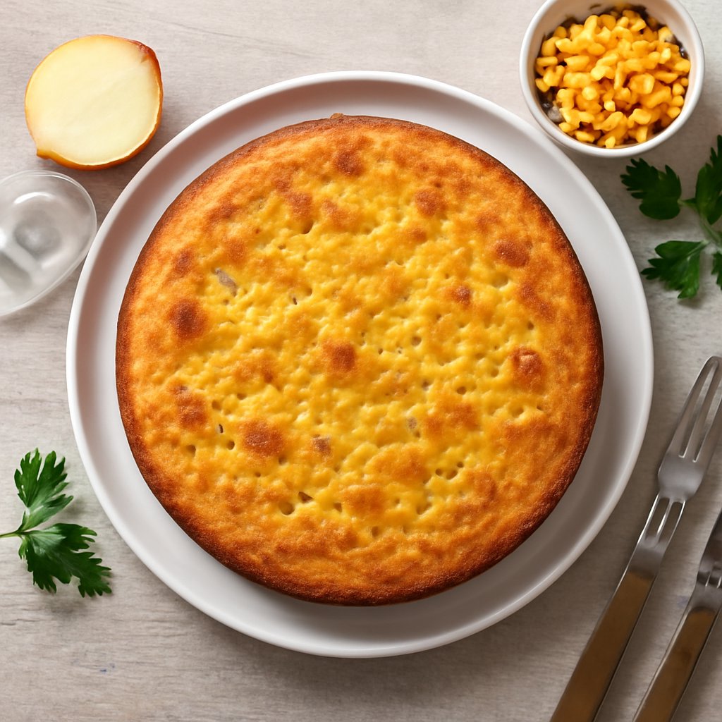 Tortino di formaggio, cipolla e mais (Sopa Paraguaya)