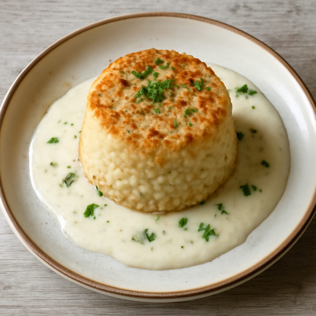 Tortino di riso in salsa al Gorgonzola
