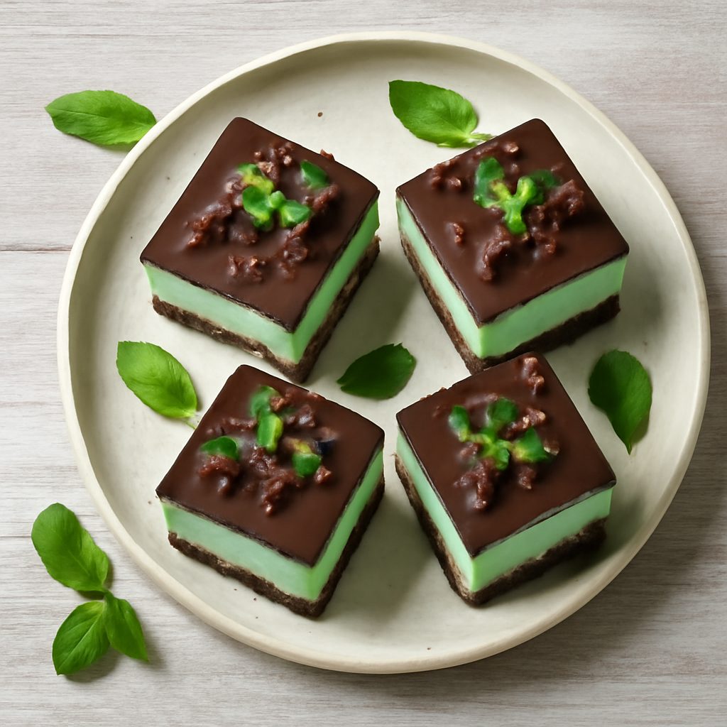 Trancetti di cheesecake menta e cioccolato