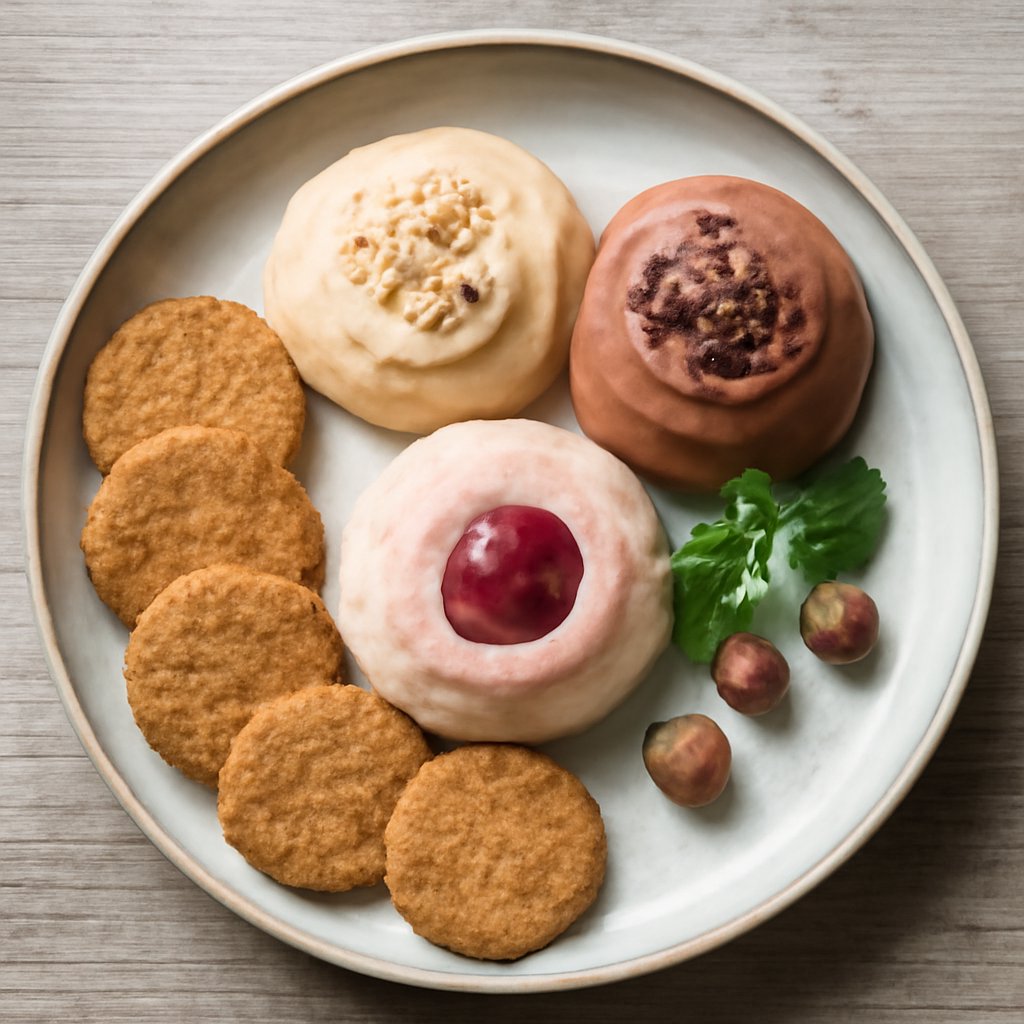 Tris di mousse con frollini integrali (vegan)