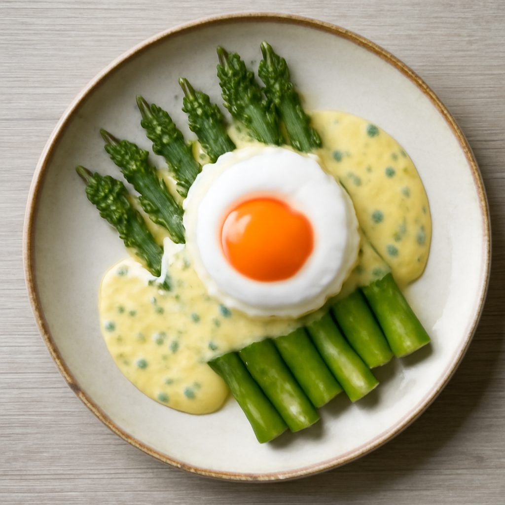 Uova, asparagi e salsa bernese (robot da cucina Friend)