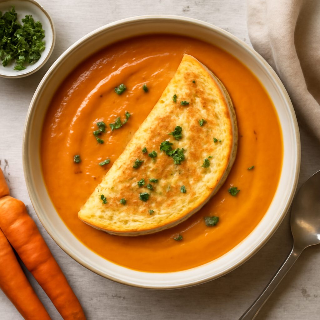 Vellutata di carote con omelette
