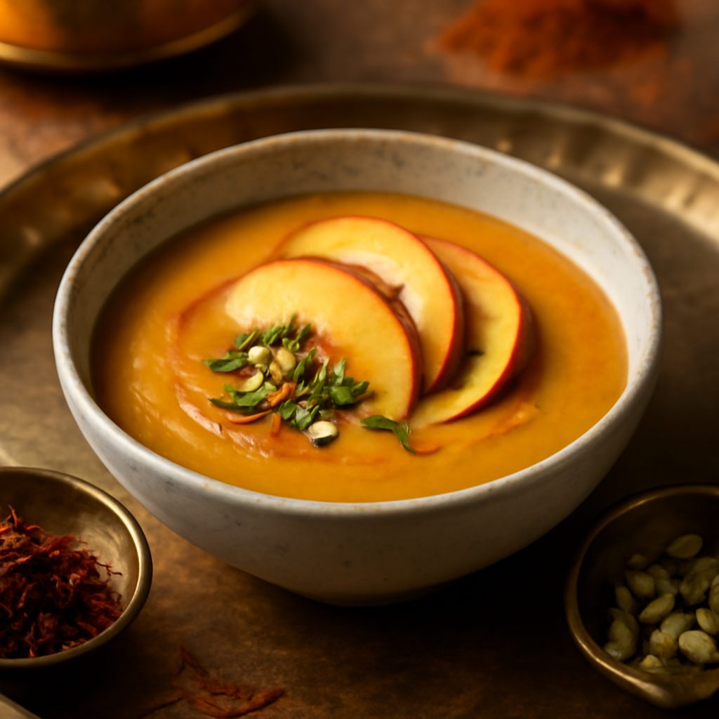 Vellutata di Pesche e Curry Light