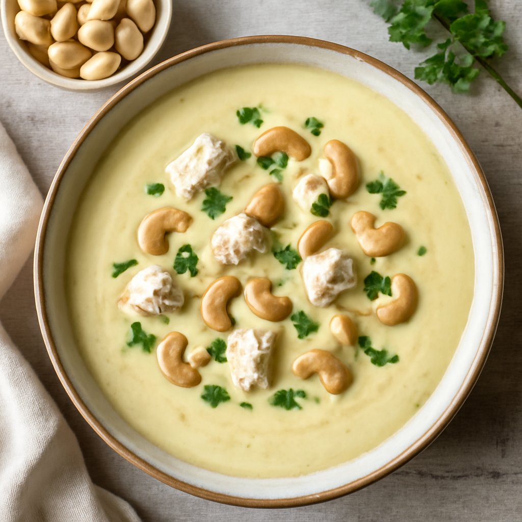 Vellutata di pollo e anacardi