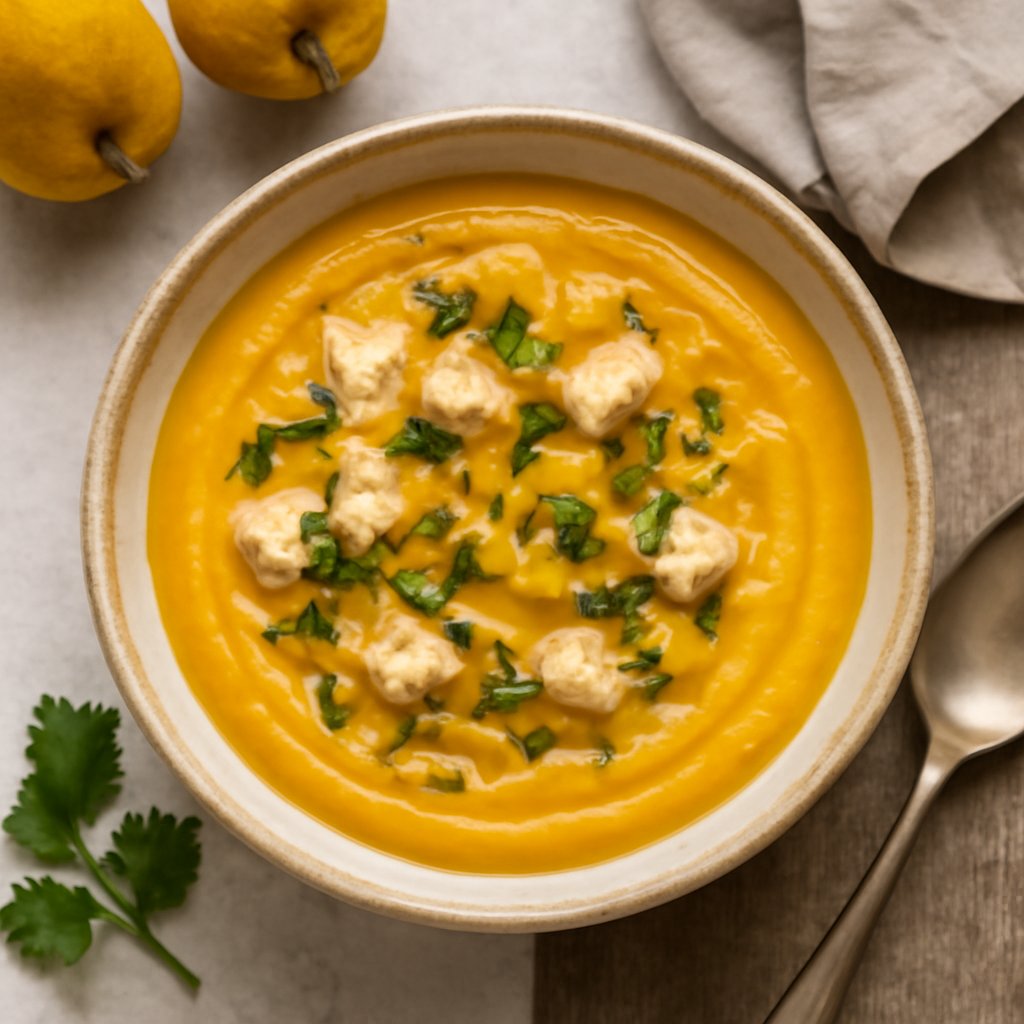 Vellutata di zucca e mela cotogna