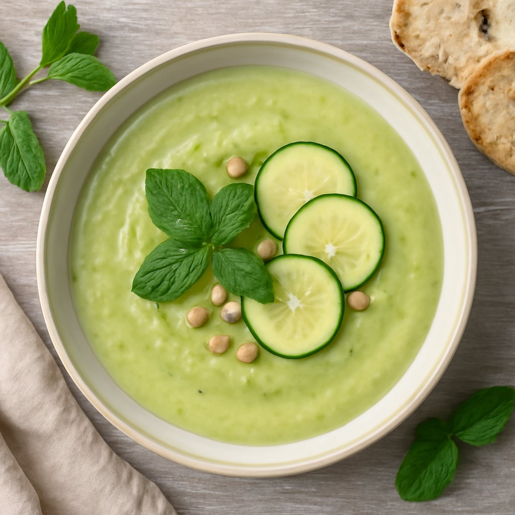 Vellutata fredda di zucchine e menta