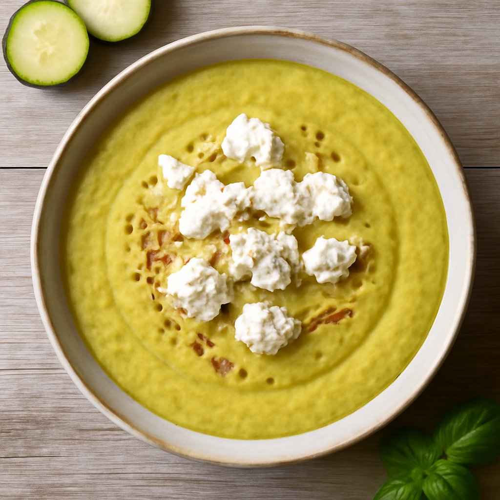 Vellutata fredda di zucchine, zafferano e ricotta