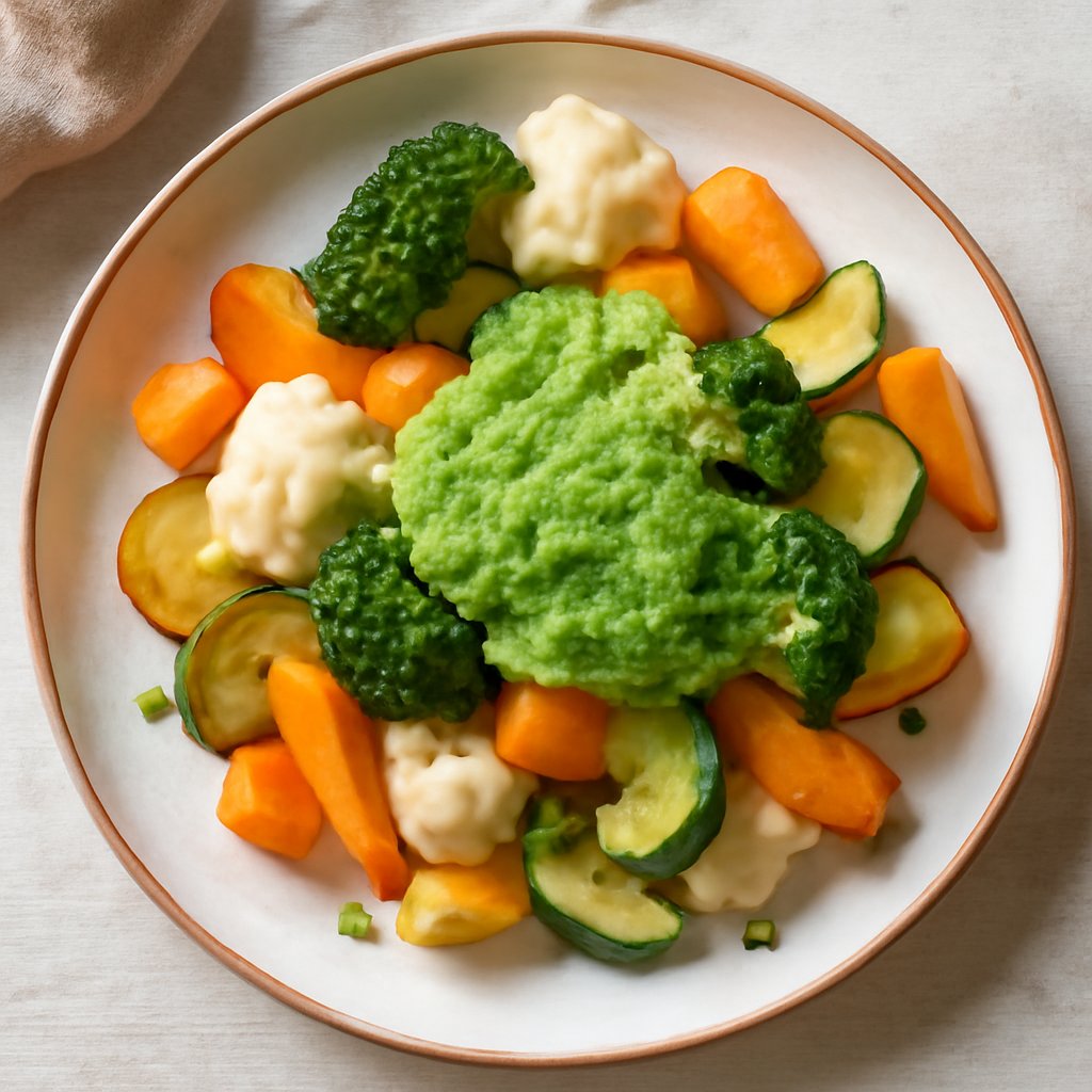 Verdure insaporite con salsa ai broccoli